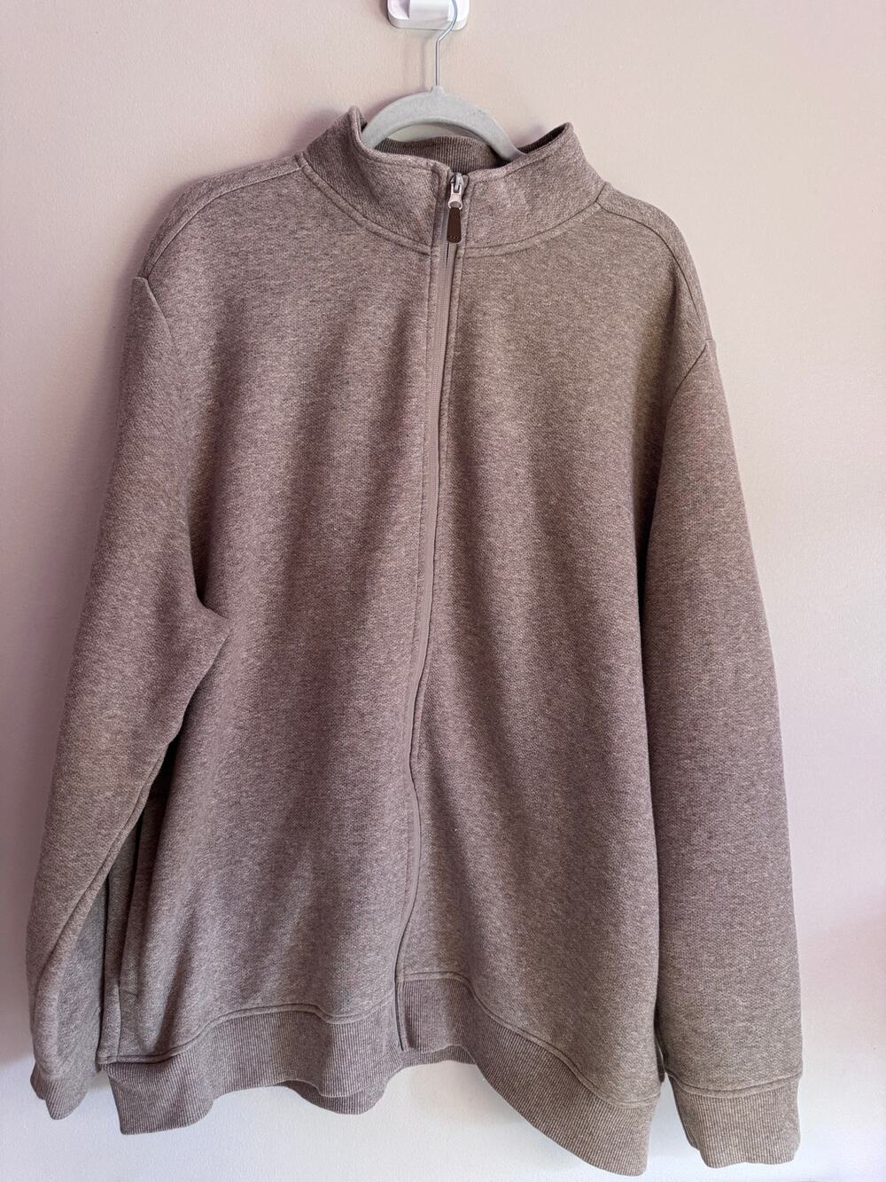 George Men’s 3XL Gray Full Zip Sweatshirt Jacket Mock Neck Cotton Blend